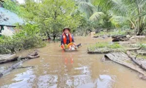 Triều cường gây vỡ đê, nhấn chìm khu du lịch ở Cần Thơ